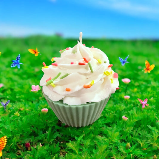 Green Apple Cupcake Candle